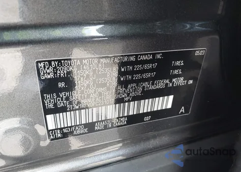 2023 Toyota Rav4 Xle из США, поврежденный, VIN 2T3W1RFV0PC231017